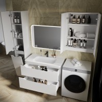 Тумба под раковину Style Line Марелла 90 подвесная, антискрейтч, белая матовая