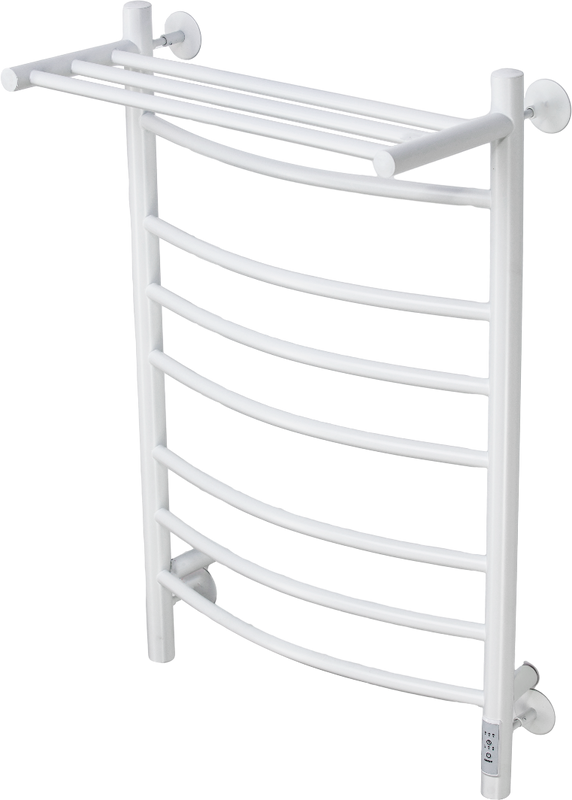 Полотенцесушитель электрический Comfysan Noumi EC-8 80x55 см, подключение справа, слева, матовый белый, лесенка, из стали, с полкой