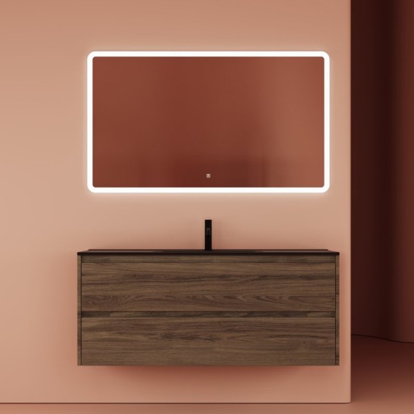 Мебель для ванной комнаты Sancos Libra 120 см дуб чарльстон, черная раковина