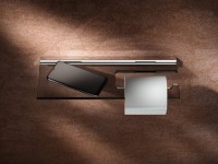 Держатель туалетной бумаги Keuco Edition 90 19173018000 дымчатое стекло, с полкой для телефона