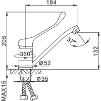 Смеситель для кухни Frap H54 F4554-2 хром