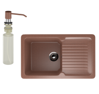 Мойка кухонная Ulgran U-506 307 терракот + дозатор U-01 терракот Мойка кухонная Ulgran U-506 307 терракот + дозатор U-01 терракот