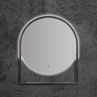 Зеркало Armadi Art Vallessi 80 круглое антрацит, с подсветкой и полкой