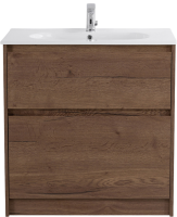 Мебель для ванной комнаты BelBagno Kraft 80 напольная, rovere tabacco, раковина LOV-800-LVB