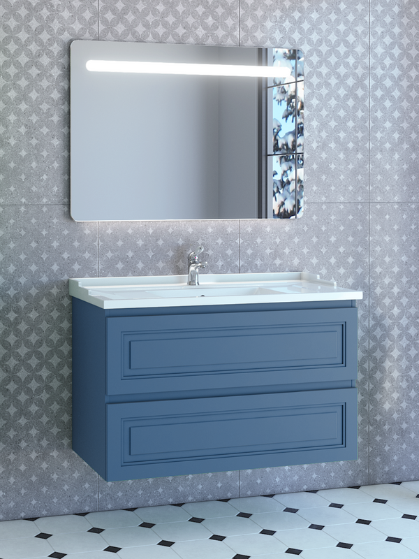 Мебель для ванной комнаты Caprigo Wales Смальти 100 бриллиантово-синяя