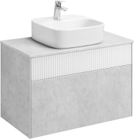 Тумба с раковиной AQUATON Марбл 80 слэйт, белая матовая, раковина 1WH501709