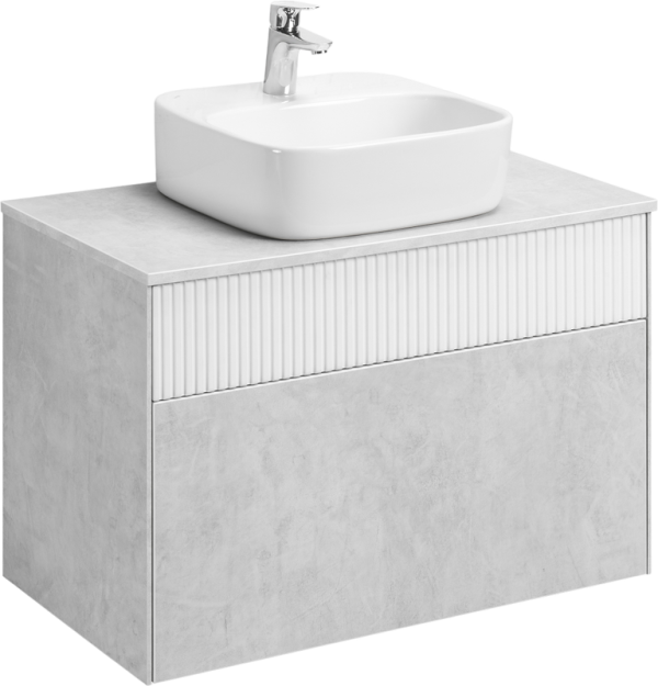 Тумба с раковиной AQUATON Марбл 80 слэйт, белая матовая, раковина 1WH501709