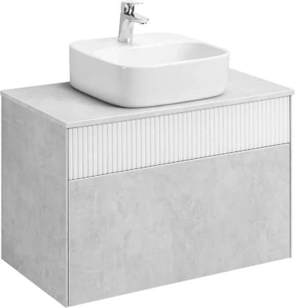 Тумба с раковиной AQUATON Марбл 80 слэйт, белая матовая, раковина 1WH501709