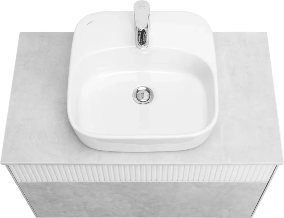 Тумба с раковиной AQUATON Марбл 80 слэйт, белая матовая, раковина 1WH501709