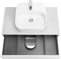 Тумба с раковиной AQUATON Марбл 80 слэйт, белая матовая, раковина 1WH501709