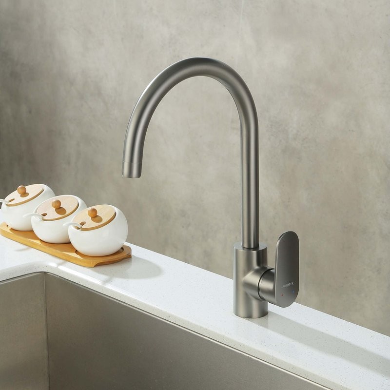 Смеситель для кухни AQUATEK Ника AQ1882BGM оружейная сталь