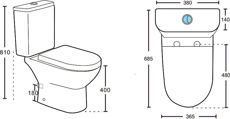 Унитаз-компакт напольный Aquanet Ray-C 326011 безободковый, бачок 326012