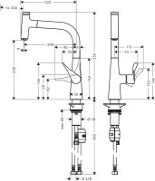Смеситель для кухни Hansgrohe Metris Select M71 14857000 хром