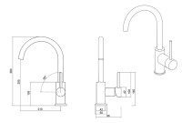 Смеситель для кухни Emar Steel ЕС - 3004 satin
