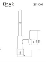 Смеситель для кухни Emar Steel ЕС - 3004 satin