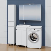 Тумба с раковиной СаНта Марс 48 L напольная, с дверками, для стиральной машины