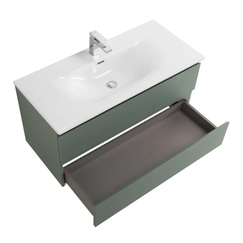 Тумба с раковиной BelBagno Kraft 100 подвесная, матовая еловая, раковина bb-8099-100