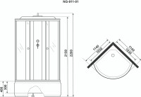Душевая кабина Niagara NG-911-01 с высоким поддоном, с сиденьем