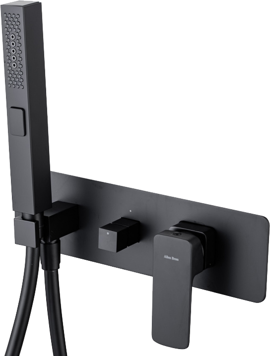 Встраиваемый смеситель для душа и ванны Allen Brau Infinity 5.21011-31 С ВНУТРЕННЕЙ ЧАСТЬЮ, чёрный матовый