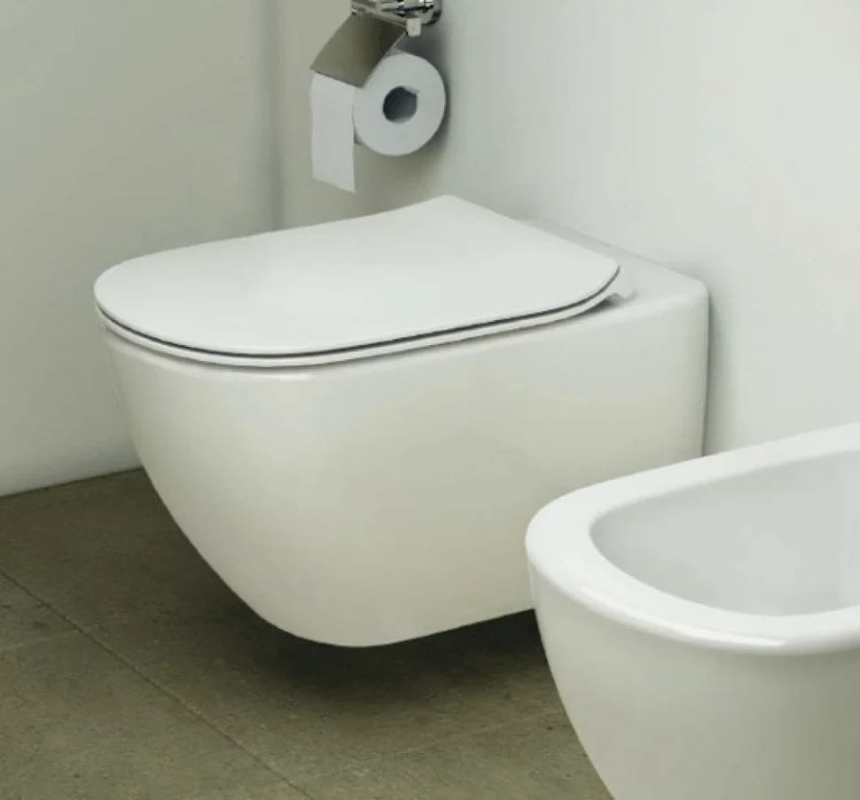 Комплект Унитаз подвесной Ideal Standard Tesi + Крышка T352701 с микролифтом, петли хром + Инсталляция Geberit Duofix Delta 458.124.21.1 3 в 1 с кнопкой смыва, хром