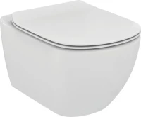 Комплект Унитаз подвесной Ideal Standard Tesi + Крышка T352701 с микролифтом, петли хром + Инсталляция Geberit Duofix Delta 458.124.21.1 3 в 1 с кнопкой смыва, хром
