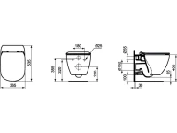 Комплект Унитаз подвесной Ideal Standard Tesi + Крышка T352701 с микролифтом, петли хром + Инсталляция Geberit Duofix Delta 458.124.21.1 3 в 1 с кнопкой смыва, хром