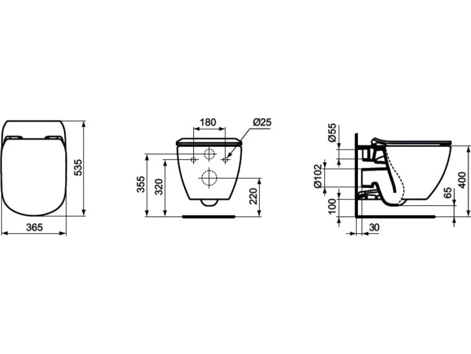 Комплект Унитаз подвесной Ideal Standard Tesi + Крышка T352701 с микролифтом, петли хром + Инсталляция Geberit Duofix Delta 458.124.21.1 3 в 1 с кнопкой смыва, хром
