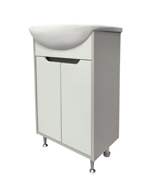 Мебель для ванной комнаты Runo Эконова 60 напольная, серо-оливковая