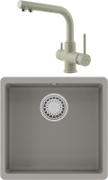 Комплект Мойка Lemark Sinara 440-U 9910069 грей + Смеситель Comfort LM3061PGR грей