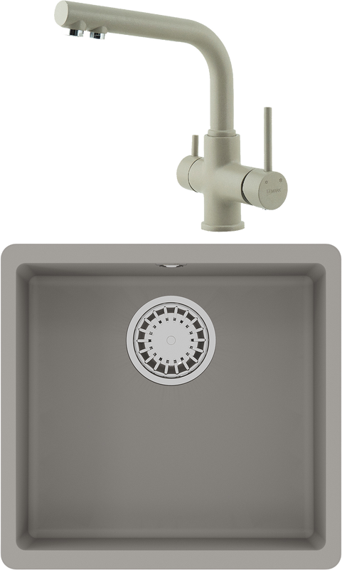 Комплект Мойка Lemark Sinara 440-U 9910069 грей + Смеситель Comfort LM3061PGR грей