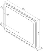 Зеркало CONTINENT Velvette 90х70 с подсветкой Зеркало CONTINENT Velvette 90х70 с подсветкой