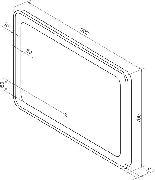 Зеркало CONTINENT Velvette 90х70 с подсветкой