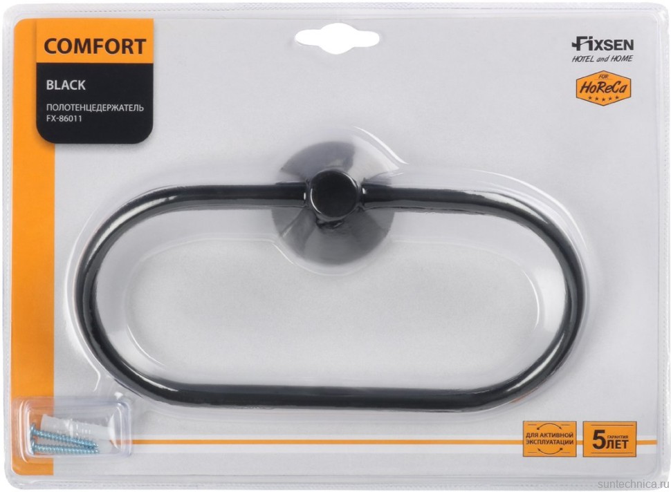 Полотенцедержатель Fixsen Comfort Black FX-86011 кольцо, черный