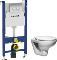 Комплект Унитаз подвесной Roca Mateo 346200000 с микролифтом + Инсталляция Geberit Duofix Delta 458.124.21.1 3 в 1 с кнопкой смыва, хром