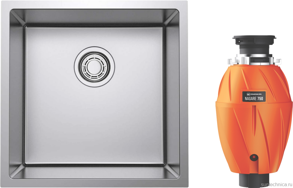 Комплект Мойка Omoikiri TADZAVA 44-U/I-Ultra + Измельчитель Nagare 750