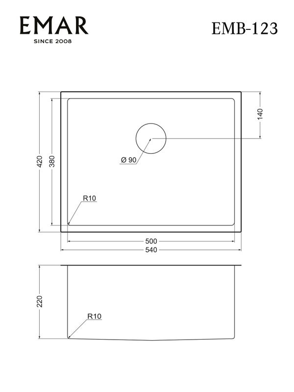 Мойка кухонная Emar PVD EMB-123 PVD Nano Dark