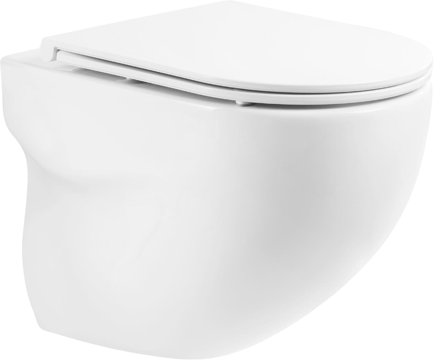 Комплект Унитаз подвесной BelBagno Onda BB066CHR безободковый, крышка BB870SC, инсталляция BB002-80 с кнопкой BB005-PR-CHROME