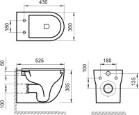 Комплект Унитаз подвесной BelBagno Onda BB066CHR безободковый, крышка BB870SC, инсталляция BB002-80 с кнопкой BB005-PR-CHROME
