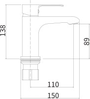 Смеситель для раковины Fashun A1082-7 черный, хром