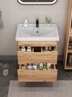 Тумба с раковиной SanStar Diva 60 подвесная, Gold Kraft, раковина Фостер 60