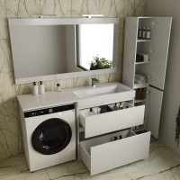 Тумба с раковиной Style Line Даллас 150 Люкс Plus напольная, белая R