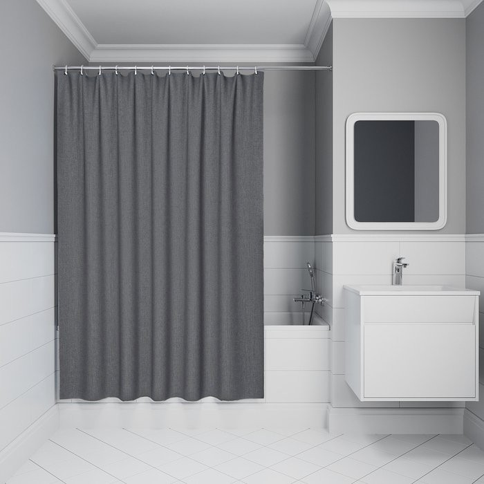 Штора для ванной IDDIS Decor DL03P18i11 180х200, серая