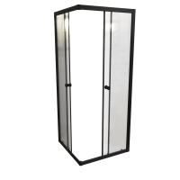 Душевой уголок Radomir Берген SQ 100х100 см, профиль черный, стекло прозрачное