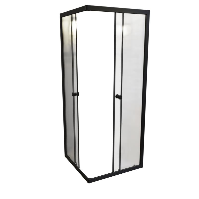 Душевой уголок Radomir Берген SQ 100х100 см, профиль черный, стекло прозрачное