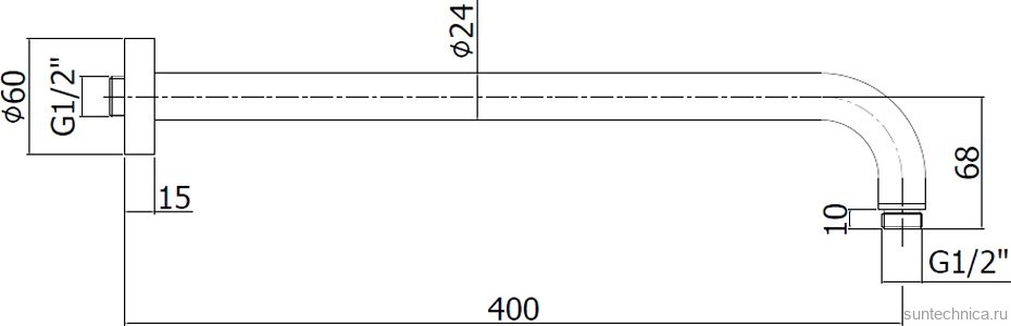Кронштейн для верхнего душа Paffoni Lusso ZSOF034HGSP золото медовое брашированное