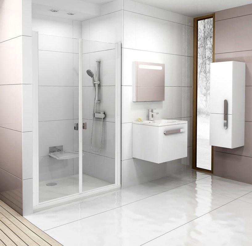 Душевая дверь в нишу Ravak Chrome CSDL2-120 Transparent, профиль белый