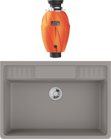 Комплект Мойка Omoikiri Kinokawa 90-GR leningrad grey + Измельчитель Nagare 1000