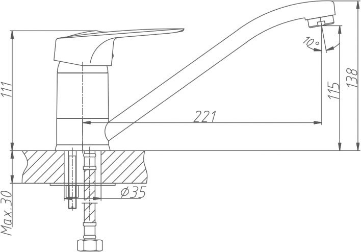 Смеситель для кухни Haiba HB04 HB4204
