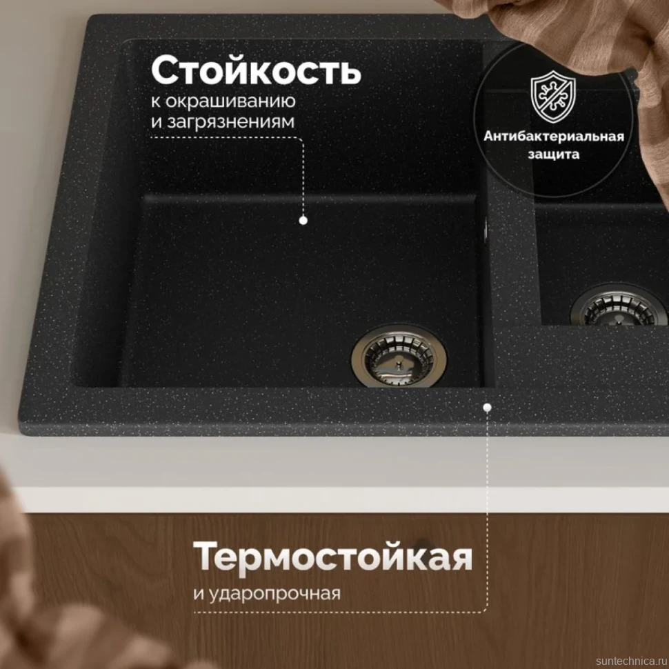 Мойка кухонная Domaci Болонья М-19-002 черная