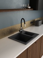 Мойка кухонная Domaci Болонья М-19-002 черная Мойка кухонная Domaci Болонья М-19-002 черная